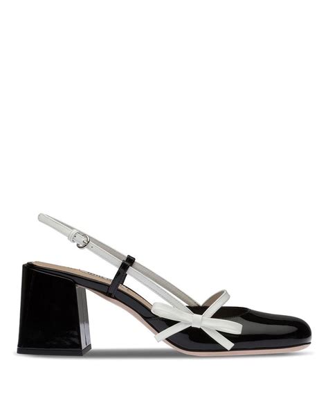 miu miu bow detail slingback pumps
